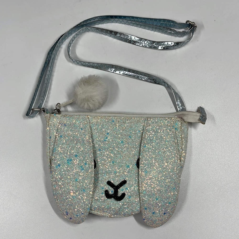 Girls Sparkle Glitter Bunny Purse Handbag